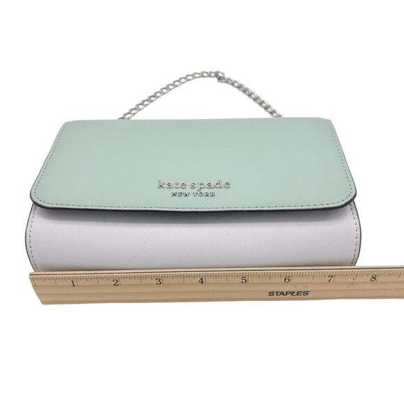 Kate Spade Cameron Crossbody Conversion Mini Bag Willow Green White Silver Chain - Picture 10 of 12